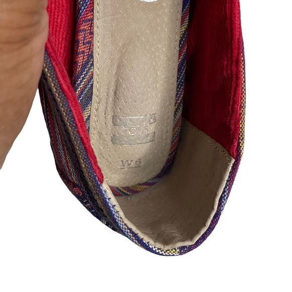 Toms Women's Lina Stripe Ballet Flat Shoes - Picture 5 of 8